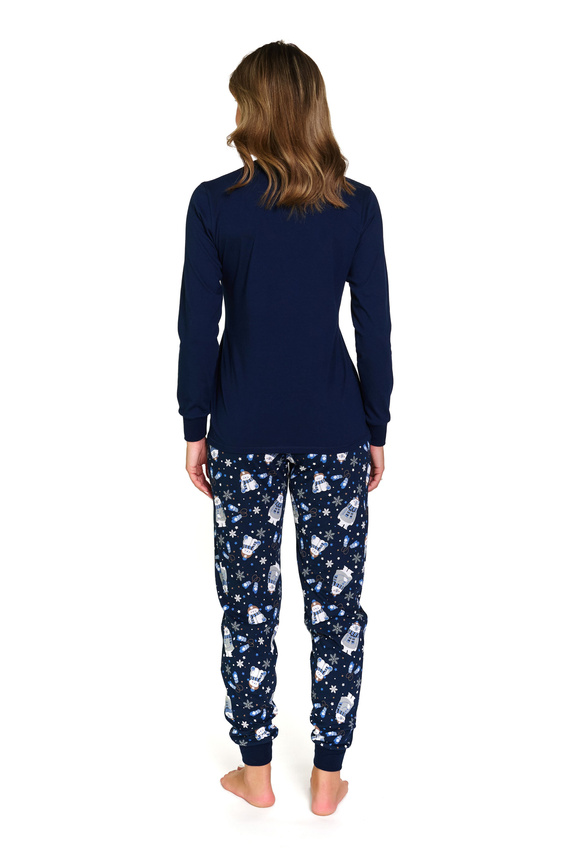 7337 Doctor Nap Cozy Bear Set de pijamale pentru femei - bumbac, mâneci lungi și pantaloni