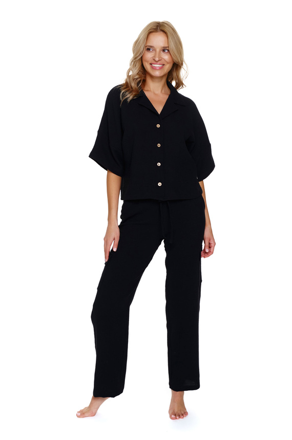 7236 Muslin Doctor Nap Pijamale dama - negru