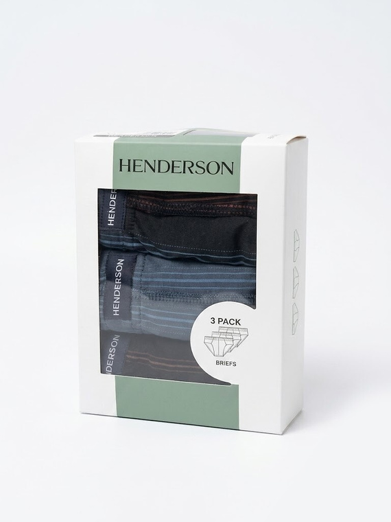 Henderson 1446 K717 Slipuri bărbați 3-pack 100% bumbac moi cu model