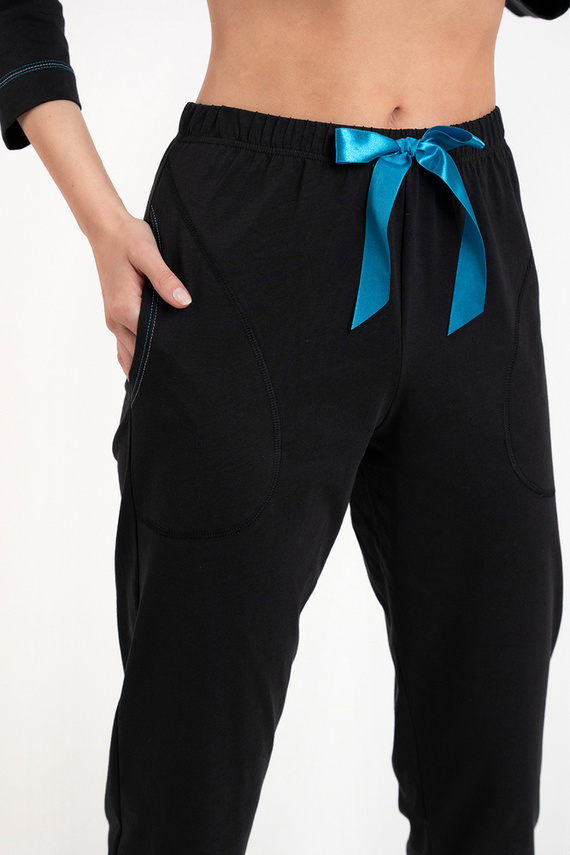 Pijama de damă Olza 3/4 mâneci, 3/4 pantaloni Italian Fashion - negru