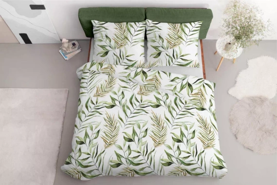 5030 A Lenjerie de pat din microfibră Detexpol lasă verde pudră