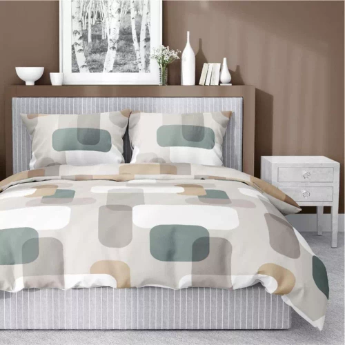 5487 A Detexpol Satin Stories lenjerie de pat din satin, gri | 100% bumbac, țesătură din satin, fermoar, ambalaj cadou