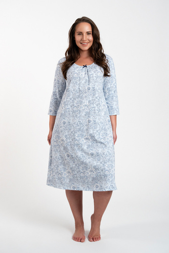 Cămașă de noapte Antonia Modă italiană - imprimeu albastru 