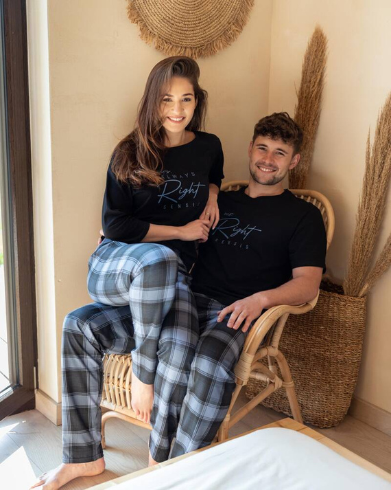 Sensis Victor Pijama pentru bărbați - negru