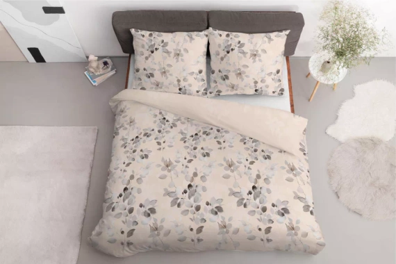 5084 B Home Satin Lenjerie de pat Satin, crem Detexpol crengute