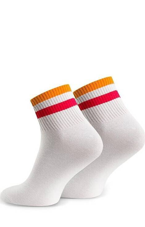 art.054 Șosete bărbați în dungi Steven Sports - 301 alb