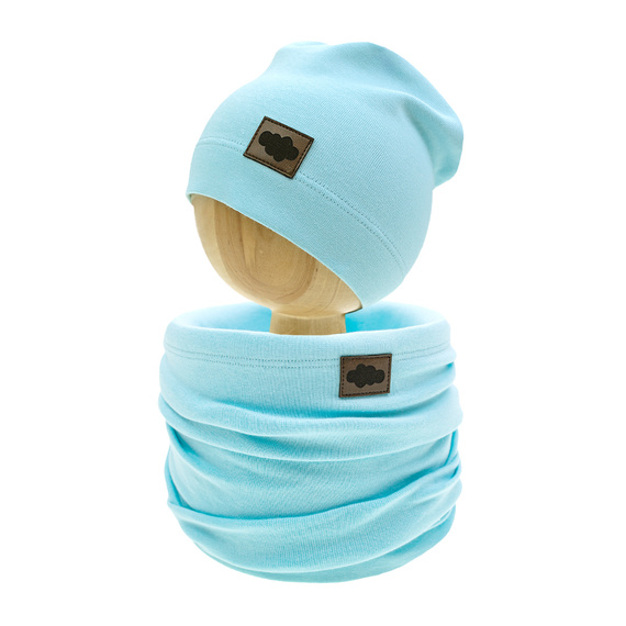 141306 Set pălărie + eșarfă Nicol - turcoaz