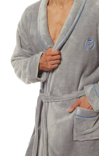 Halat de baie pentru bărbați 2111 Luca L&L - gri