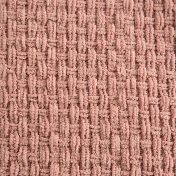 Patura Suzi, cuvertura de pat tesuta cu franjuri, perdele euro, pudra