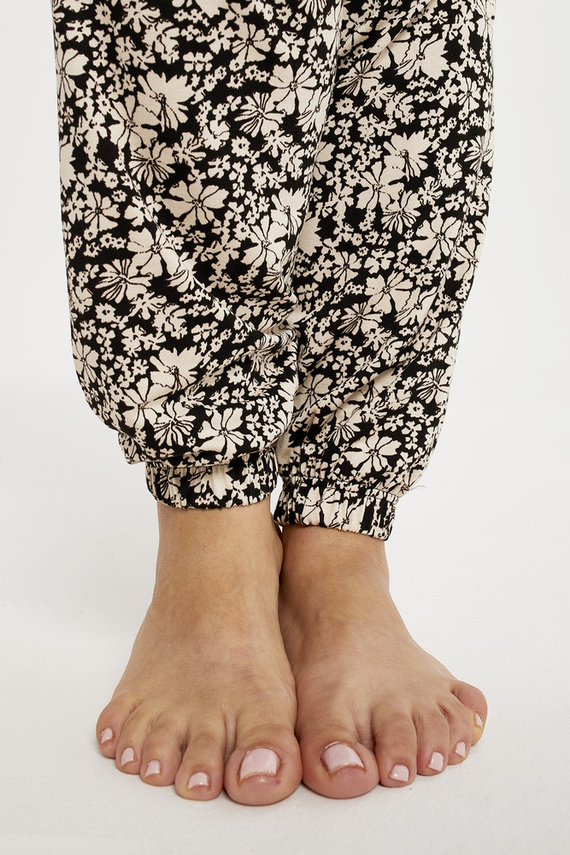 Guyana Ladies' Pyjamas mânecă lungă, pantaloni lungi Italian Fashion - negru/print