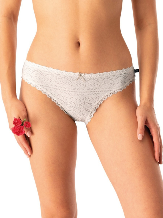 Slip dama LPR 752 B25 Key gri bej - bumbac, pachet de 2 in cutie, confortabil si clasic