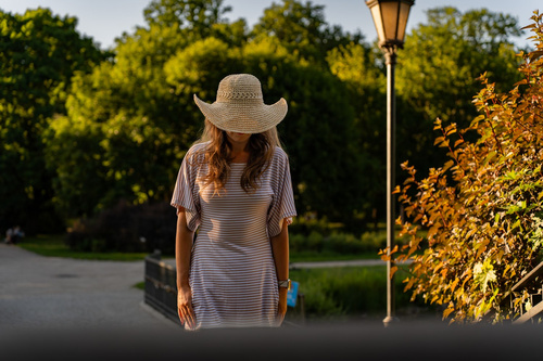 De Lafense Cote 062 Rochie damă cu dungi din vâscoză, croială lejeră - bleumarin