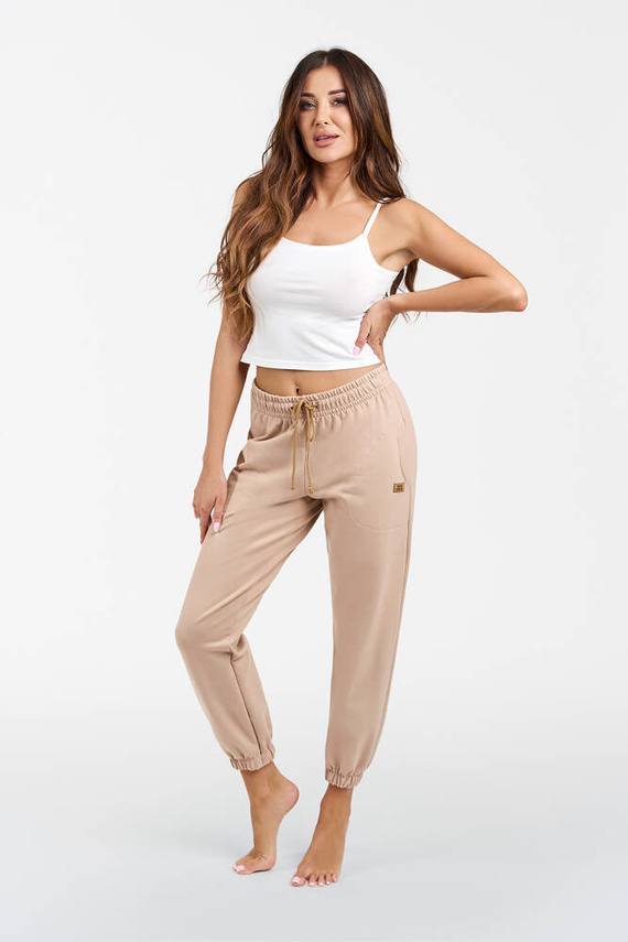 Pantaloni de trening Viva Fashion pentru femei - bej 