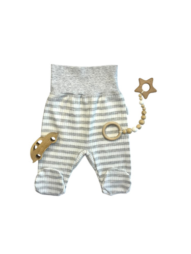 Salopete pentru bebelusi Mamatti PD14820 - cu dungi gri, bumbac