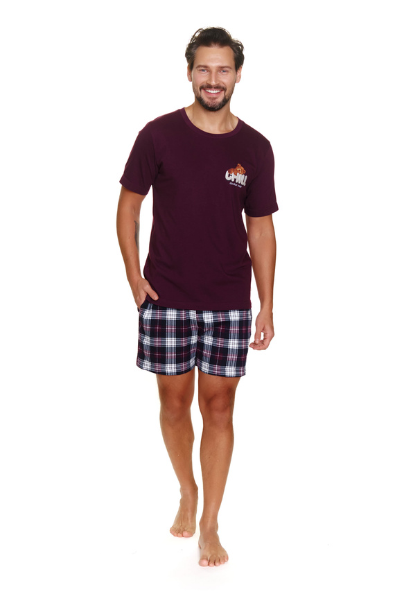 7201 Pijama bărbătească „Chill” Doctor Nap - visiniu