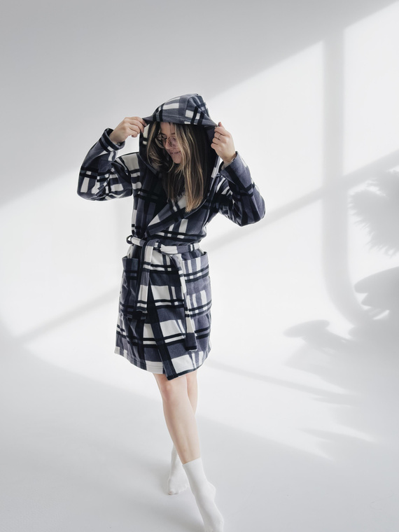 031 De Lafense pătură halat de baie - cald fleece femei halat de baie Super Cozy, gri