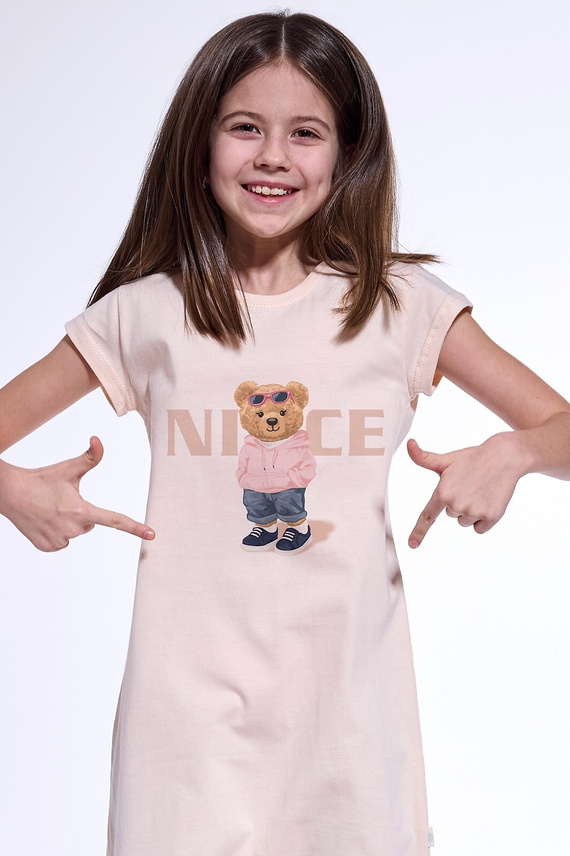 493/113, 494/113 Cămașă fete Nice 2 Cornette - piersică