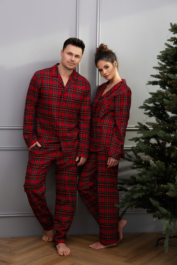 Pijamale Dayana Sensis pentru femei - Flanel, lungi, în carouri