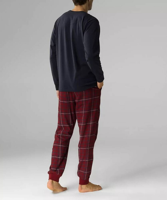 NMP-377 Pijamale bărbați cu mâneci lungi, Atlantic - bleumarin visiniu