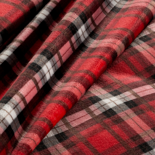 Pătură de Crăciun în carouri Bliss Eurocurtains, roșie