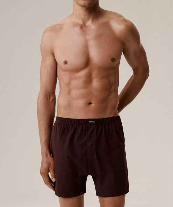 Pantaloni scurți boxer Atlantic pentru bărbați 2MBX-054 din bumbac - croială lejeră, pachet de 2