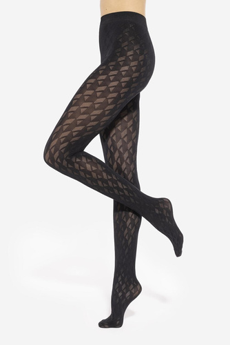 Colanti dama Loretta 155 Gatta - model geometric, 50 den, mat - nero