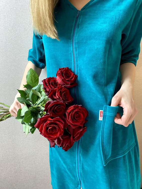 431 Velour Forex Rochie de toaletă pentru femei - verde