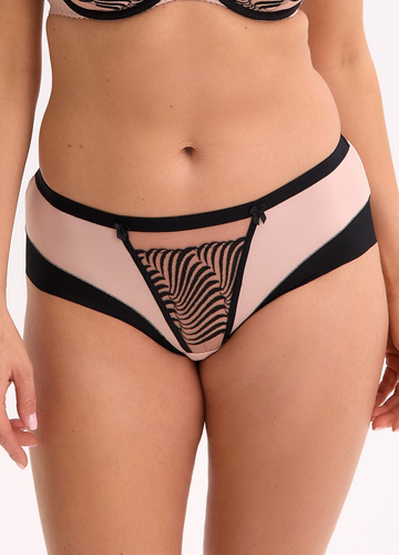 Chiloți de damă Gaia Ivana GFP 1327 – Negru și roz, dantelă, confort și stil