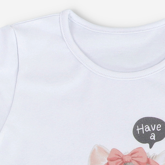 KAR-4008/BIA Tricou fetita cu maneca scurta Lagarto Verde alb