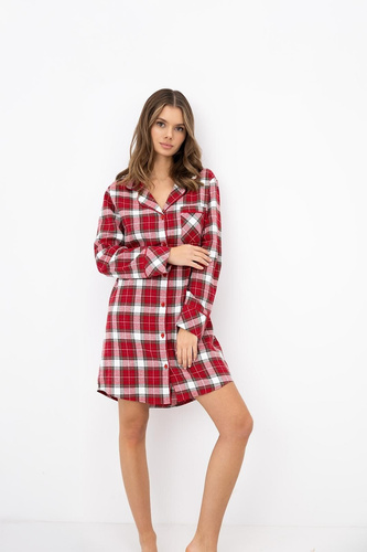 Sensis Clariel Cămașă damă din flanel 100% bumbac, carouri roșii