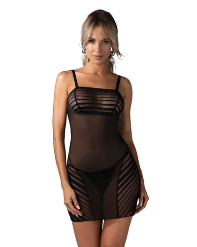 Cămașă Lune Bellis Obsessive negru mesh mulată + tanga