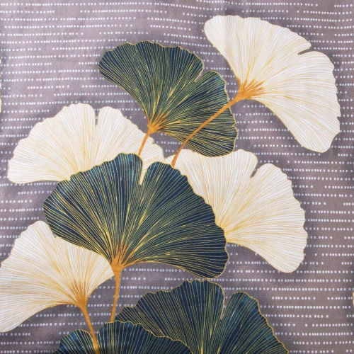 31510/2 Set de lenjerie de pat din flanel Flanellove Darymex bej verde frunze de ginkgo – set, 100% bumbac, călduros și moale