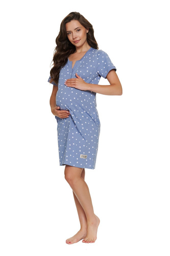 Cămașă de sarcină Doctor Nap 7556 din bumbac pentru alăptare - stardust