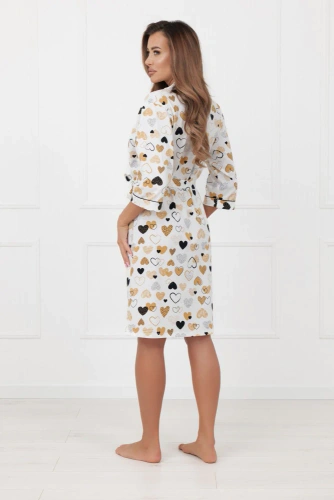 Halat damă Soreno Italian Fashion – bumbac, mânecă 3/4, cordon