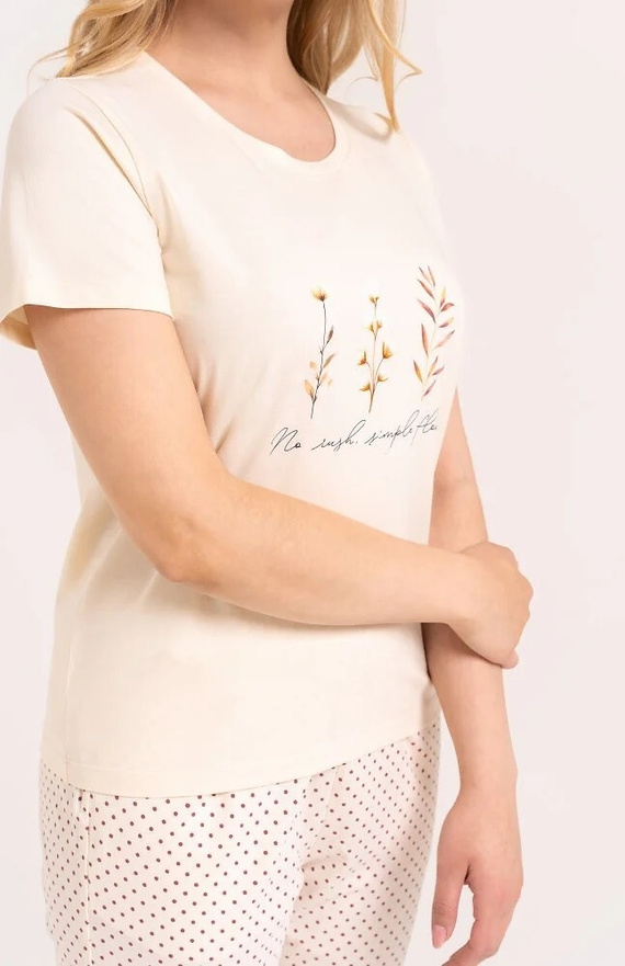 Pijamale damă Moraj PDD3200-020 bumbac piersică pantaloni 3/4