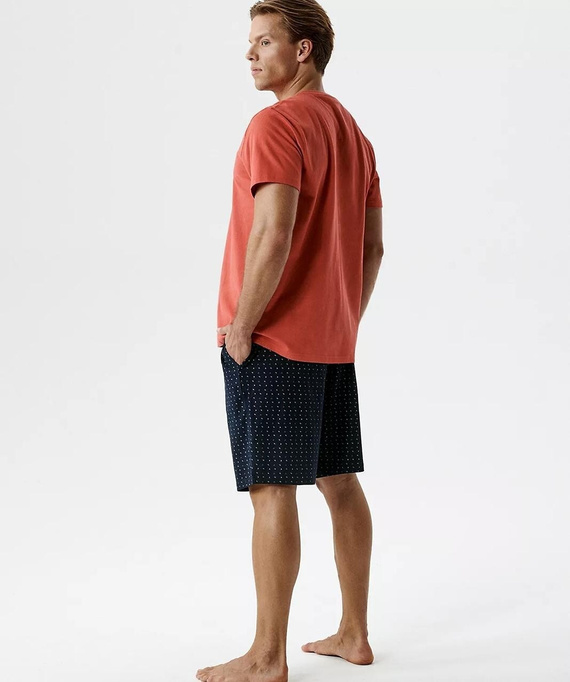 Pijama bărbătească Atlantic NMP-400 roșie 100% bumbac – lejeră