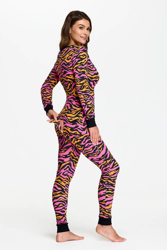 28 Salopetă de damă Zebra Bonamera, roz și portocaliu