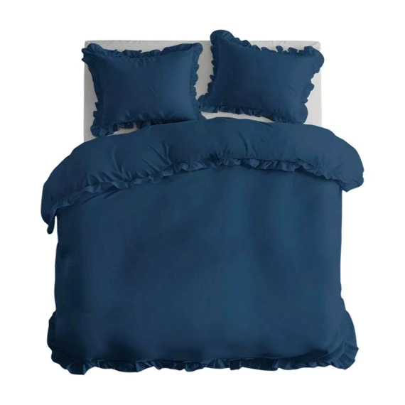 Pure 23 Lenjerie de pat din bumbac monocolor Detexpol denim