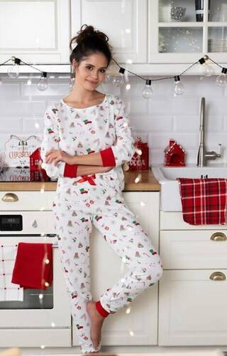 Pijama pentru femei Samantha Sensis -ecru