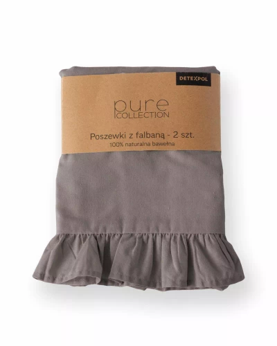 Pure 23 Lenjerie de pat din bumbac monocolor Detexpol gri închis