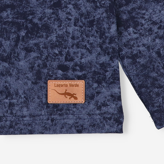 Bluză de băieți cu mânecă lungă KAR-1021 Lagarto Verde, bleumarin - bumbac cu elastan, producție poloneză