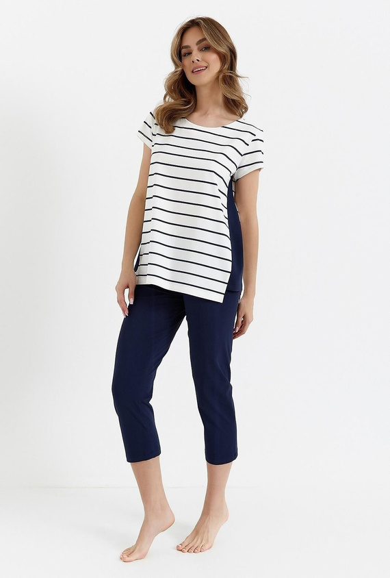 448 Pijama dama Cana - ecru - bleumarin