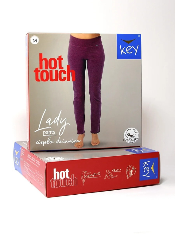 KEY Hot Touch LHE 729 5 bej pantaloni damă călduroși, 95% bumbac, croială dreaptă