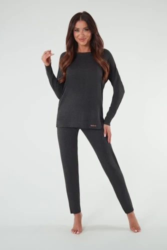 Akord Ladies' set cu mânecă lungă, pantaloni lungi Italian Fashion - dark melange