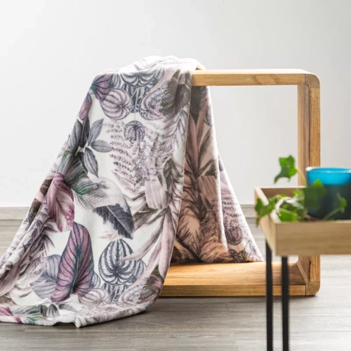 Davos 2 Cuvertura de pat frunze Eurofirany mov gri