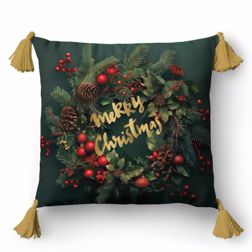 5377 Un Crăciun Fericit Față de pernă decorativă de Crăciun Detexpol - fermoar