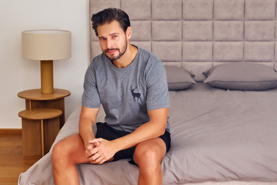 7235 Pijamale pentru bărbați Doctor Nap - gri închis