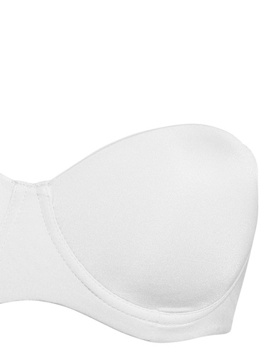 2550 Sutien Bandeau - rigidizat, neted, cu bretele detasabile Sielei alb