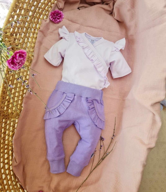 Body 362F Calinka Marija cu fermoar și mâneci scurte - mov deschis