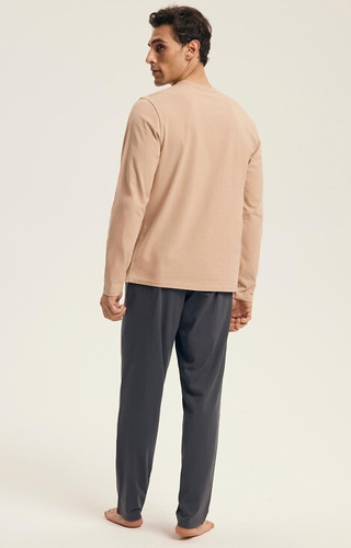 43474 Set de pijamale Luro Henderson Core pentru bărbați – bumbac, bluză cu imprimeu, pantaloni lungi